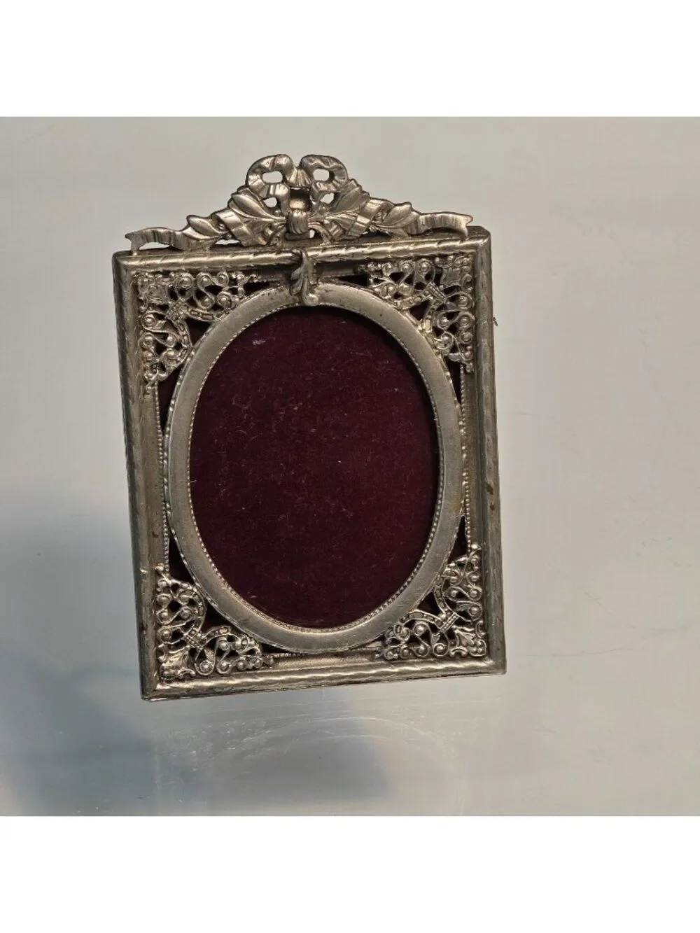 Elias Ornate 1742 Picture Frame Pewter With 925 Sterling Silver Vintage 1987 USA